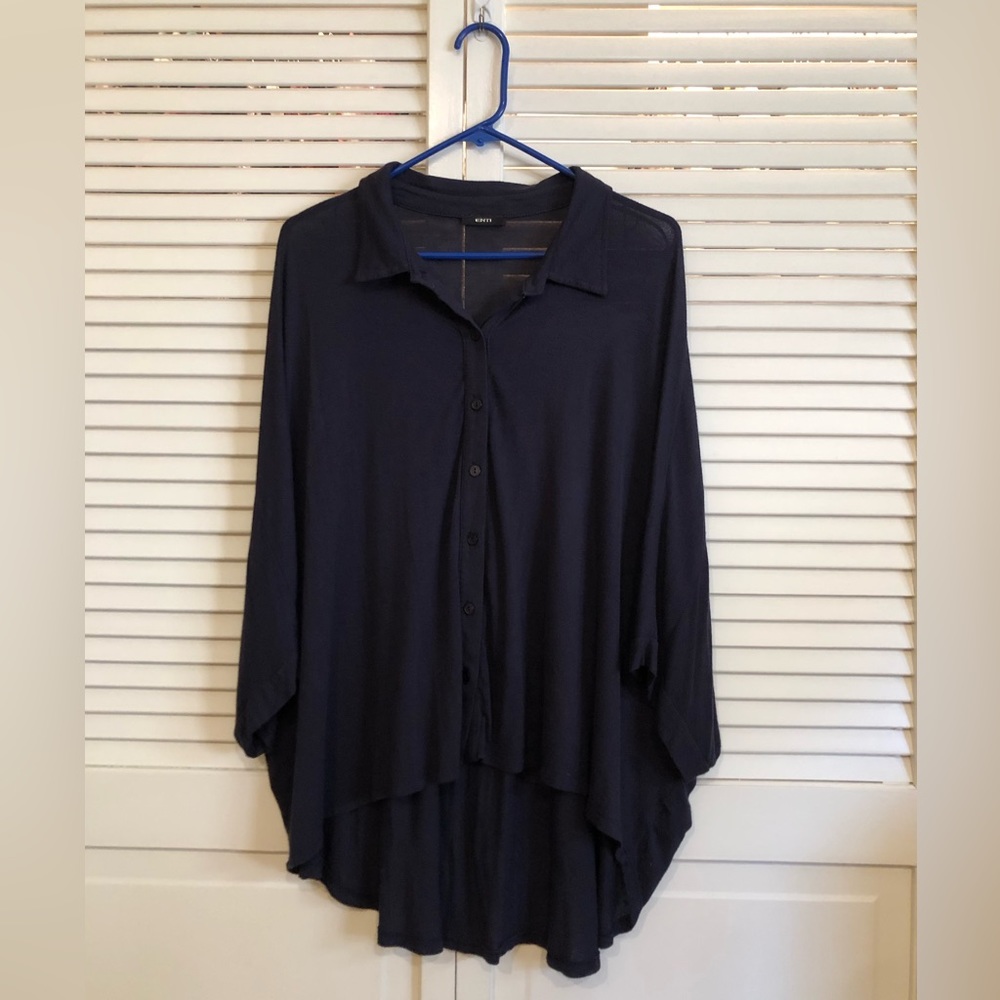 Enti Clothing Blue Button Down Loose Top
